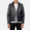 Alley Black Leather Biker Jacket – front view