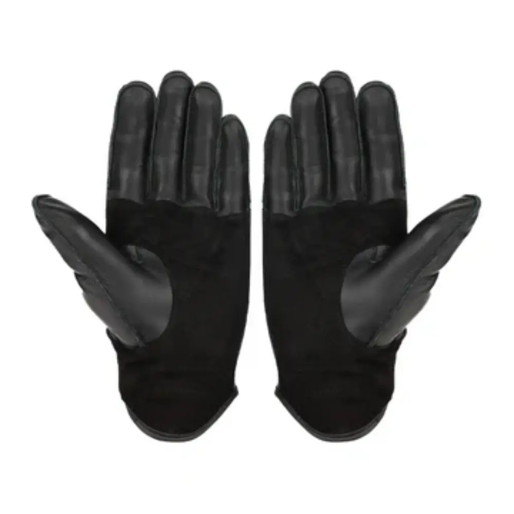 "Leather riding glove padded knuckle protection detail"