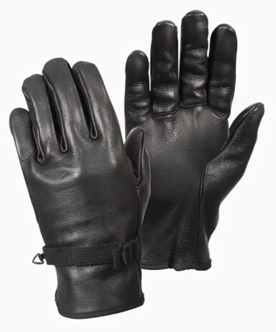 Golden-Garb-Wear-D3-A-style-black-leather-gloves-pair-front-view