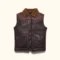 Shearling vest collar and trim detail close-up