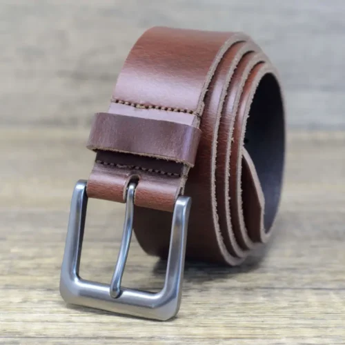 Men's genuine leather belt 40mm front view