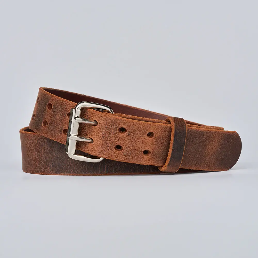 Genuine leather belt strap texture close-up