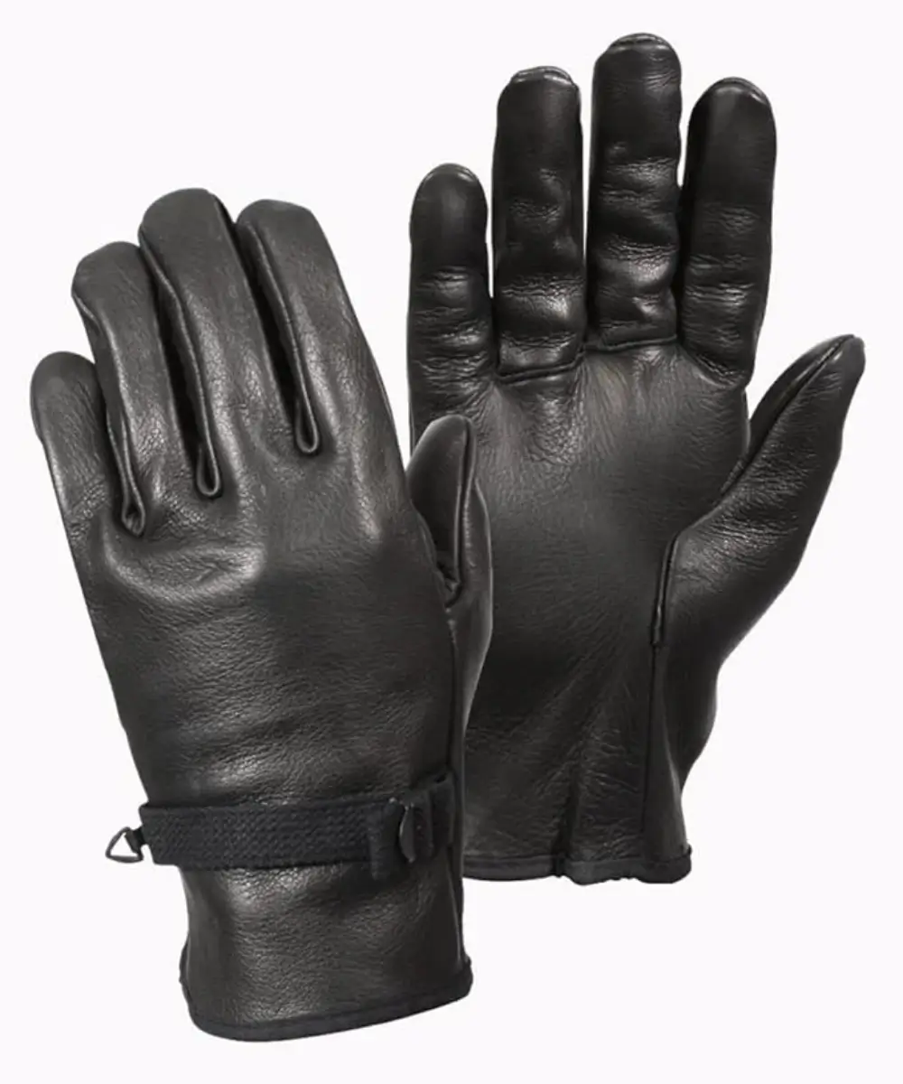 Golden-Garb-Wear-D3-A-style-black-leather-gloves-pair-front-view