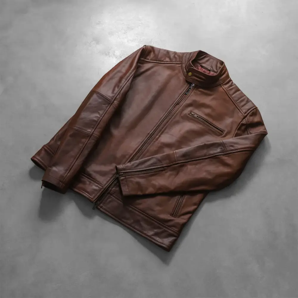Golden-Garb-Wear-Dean-brown-leather-biker-jacket-full-body