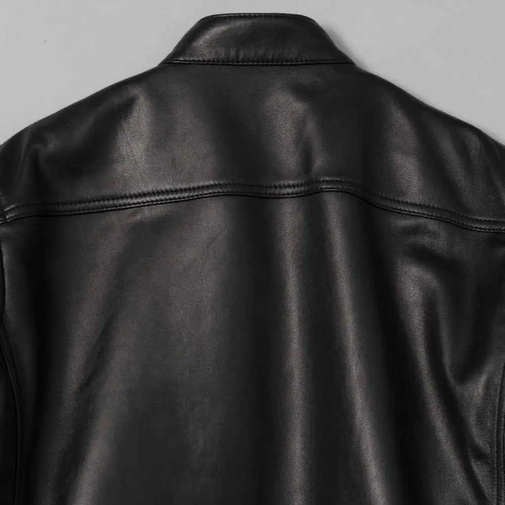Golden-Garb-Wear-black-sheep-leather-rider-jacket-back-view