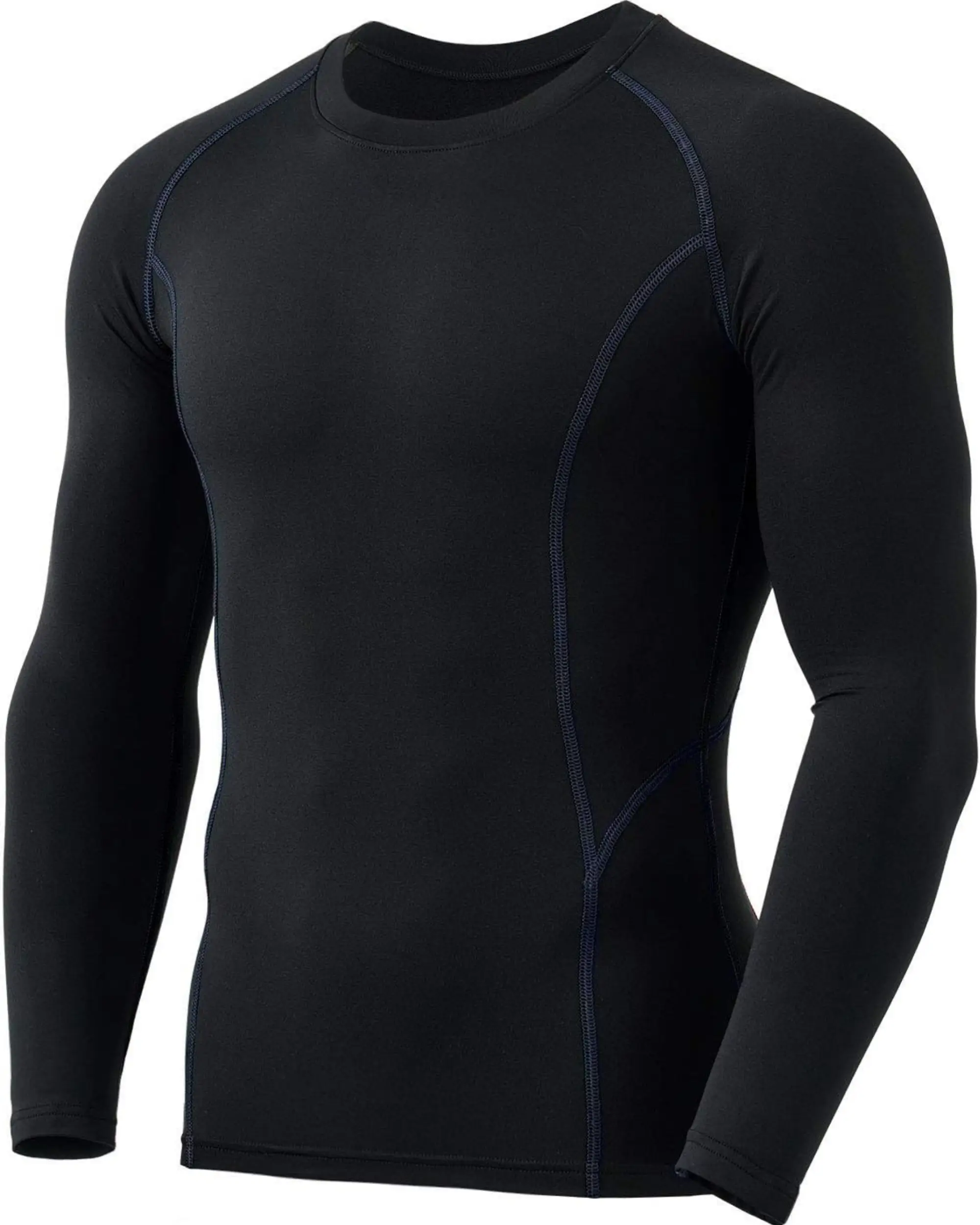Golden-Garb-Wear-black-thermal-long-sleeve-compression-shirt-front-view