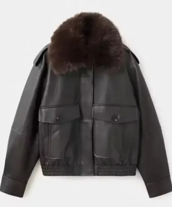 leather bomber jacket