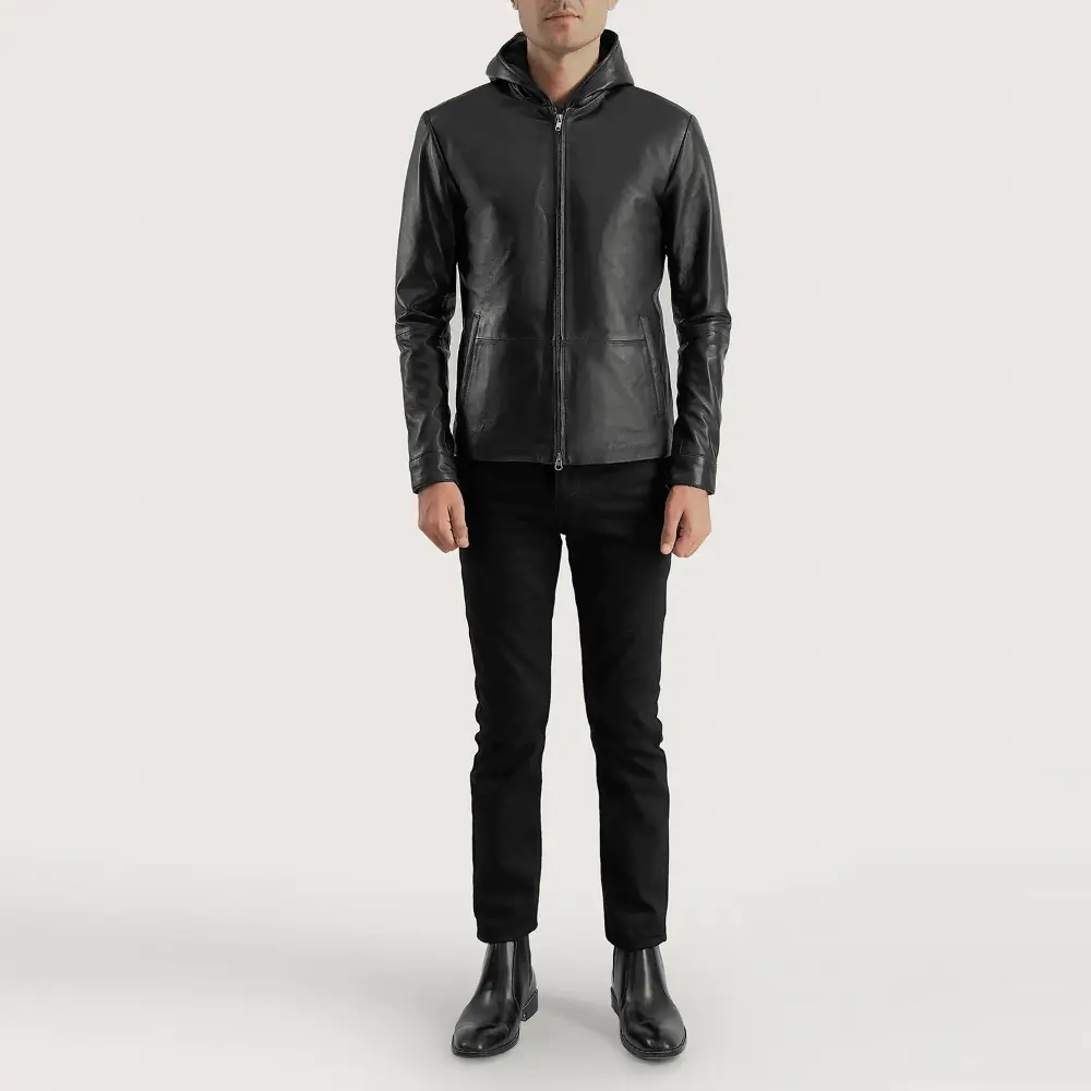Genuine-leather-hooded-jacket-–-close-up-of-welt-pocket-stitching.