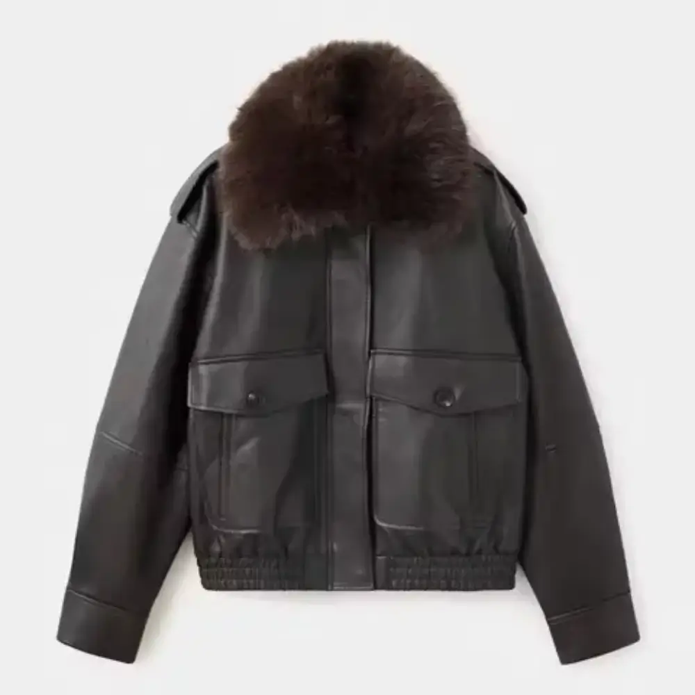 leather bomber jacket