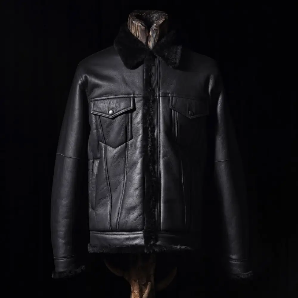 Golden-Garb-Frontier-Shearling-Leather-Jacket-–-back-view